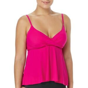 NWT Contours by Coco Reef Womens V-Neck Shaping Tankini Swim Top,rosewood-8/32D